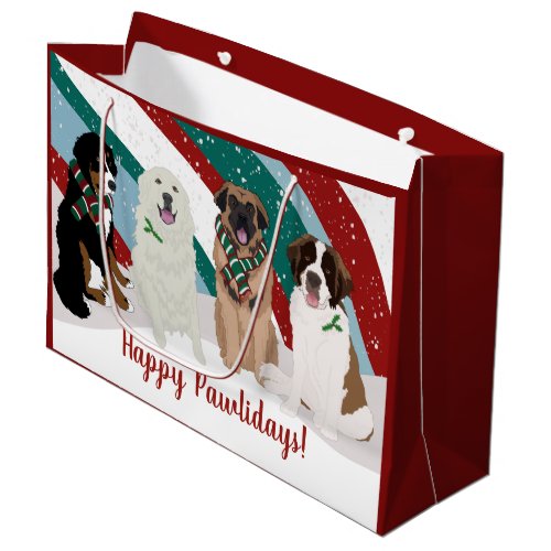 Bernese Leonberger Great Pyrenees Christmas Large Large Gift Bag