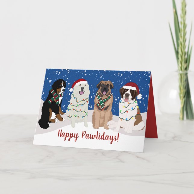 Bernese Leonberger Great Pyrenees  Letterpress Thank You Card (Front)