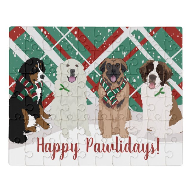 Bernese Leonberger Pyrenees St Bernard Christmas   Jigsaw Puzzle (Puzzle Horizontal)