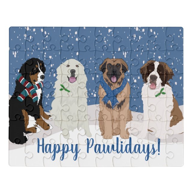 Bernese Leonberger Pyrenees St Bernard Christmas   Jigsaw Puzzle (Puzzle Horizontal)