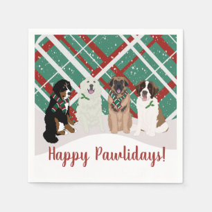 Bernese Leonberger Pyrenees St Bernard Christmas Napkins