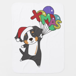 Bernese Merry Christmas Happy Christmas Dogs Baby  Blanket