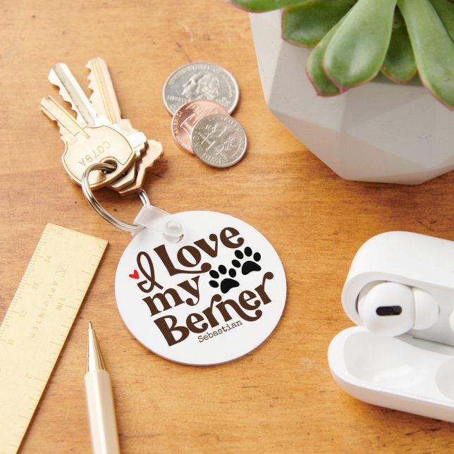 Bernese Miuntain Dog Lover Photo Keychain (Desk)