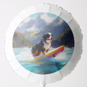 Bernese Mountain Beach Surfing Painting Balloon