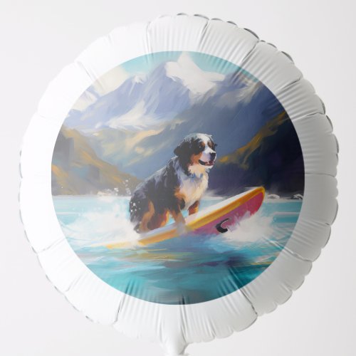 Bernese Mountain Beach Surfing Painting Balloon