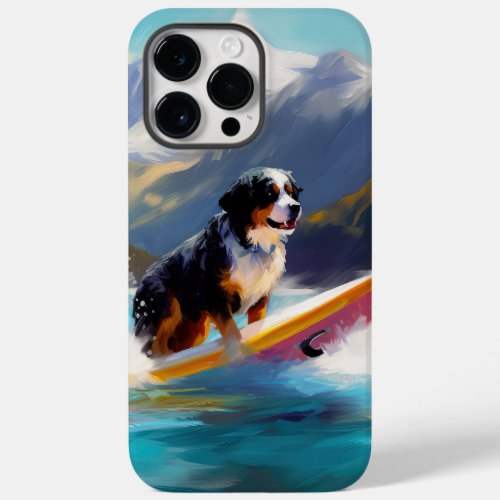Bernese Mountain Beach Surfing Painting Case_Mate iPhone 14 Pro Max Case