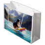 Bernese Mountain Beach Surfing Painting Large Gift Bag