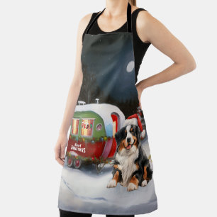 Bernese Mountain Caravan Christmas Adventure Apron