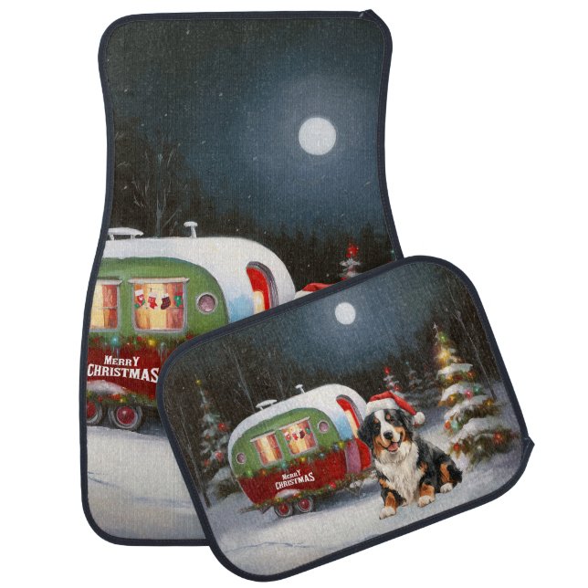 Bernese Mountain Caravan Christmas Adventure Car Floor Mat (Set)