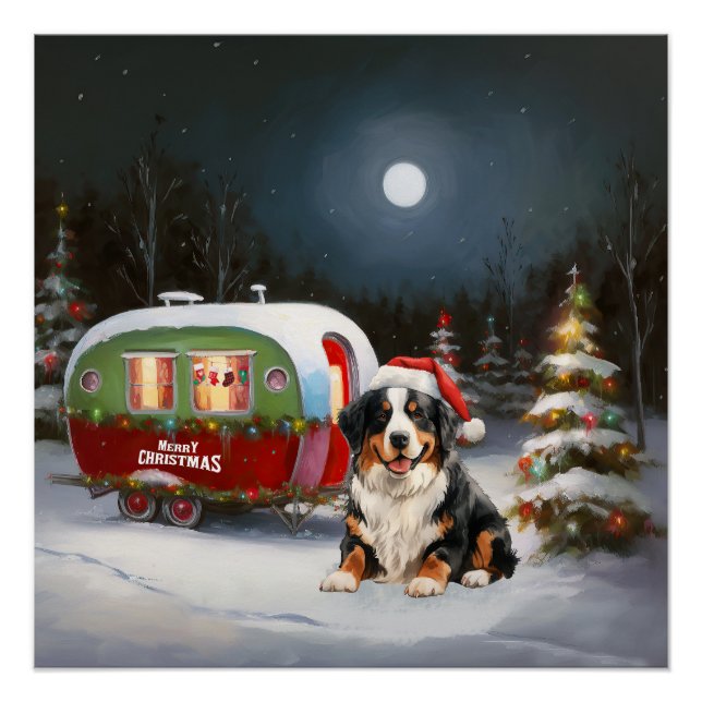 Bernese Mountain Caravan Christmas Adventure Poster (Front)