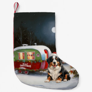 Bernese Mountain Caravan Christmas Adventure Small Christmas Stocking