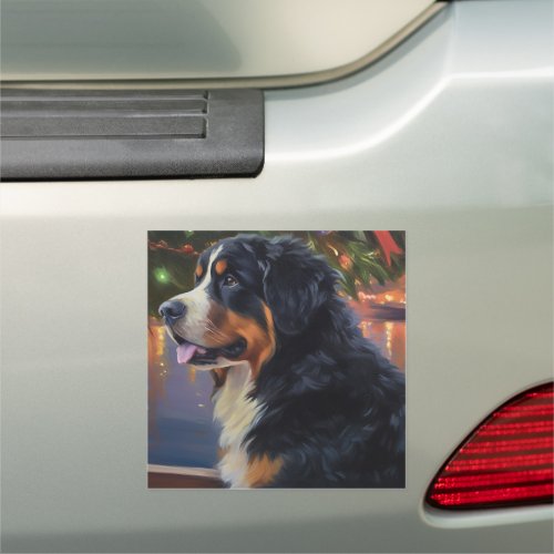 Bernese Mountain Christmas Cruise Pawsome Holiday Car Magnet