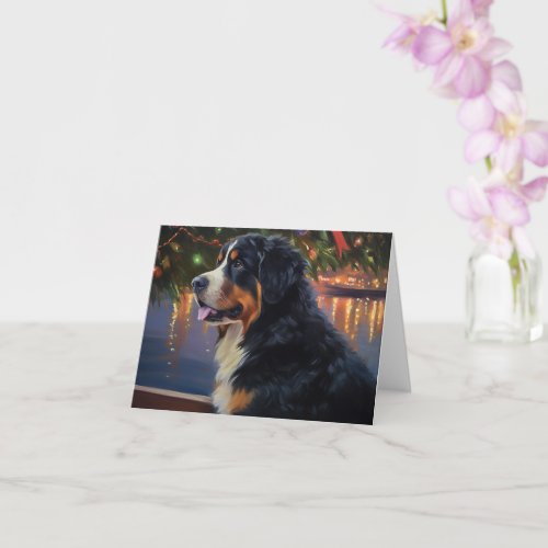 Bernese Mountain Christmas Cruise Pawsome Holiday Card