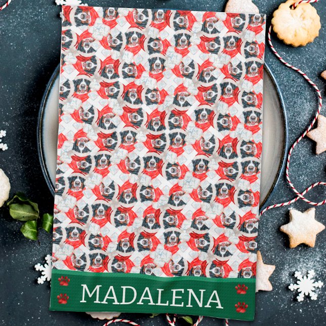 Bernese Mountain Christmas Dog Kitchen Towel (Creator Uploaded)
