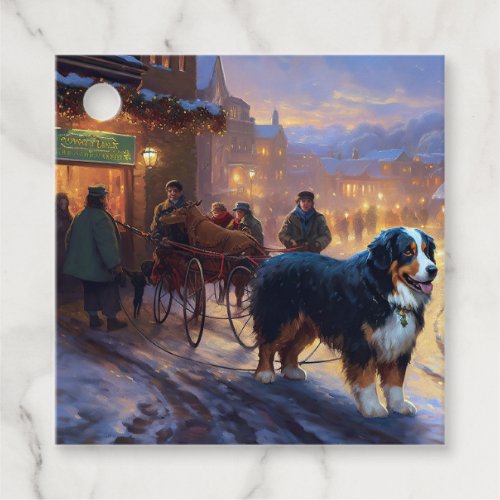 Bernese Mountain Christmas Festive Season Favor Tags