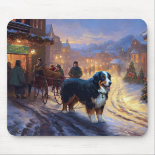 Bernese Mountain Christmas Festive Season Mouse Pad