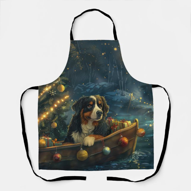 Bernese Mountain Christmas Festive Voyage Apron (Front)