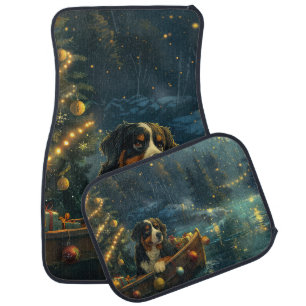 Bernese Mountain Christmas Festive Voyage Car Floor Mat