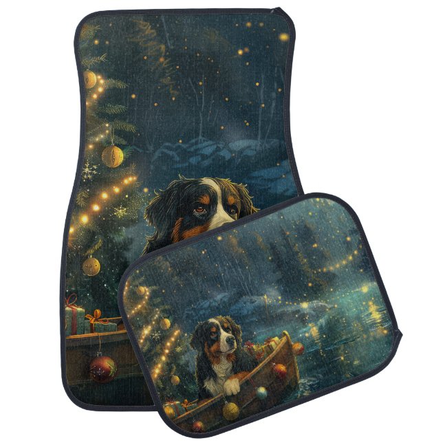 Bernese Mountain Christmas Festive Voyage Car Floor Mat (Set)