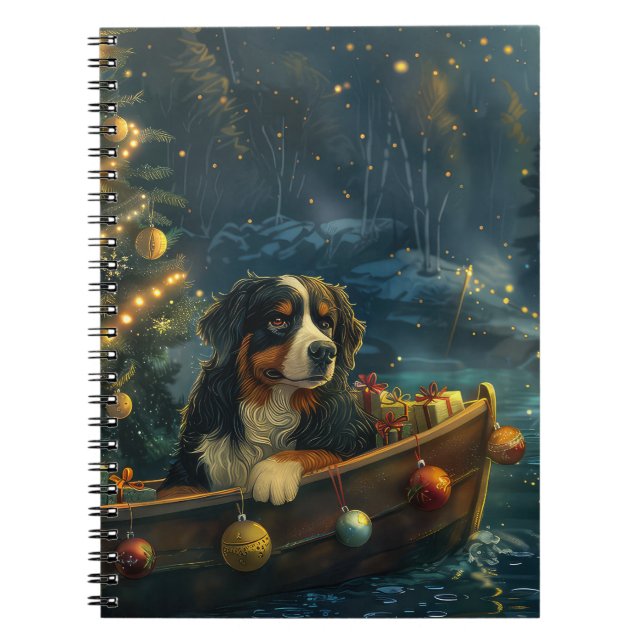 Bernese Mountain Christmas Festive Voyage Notebook (Front)