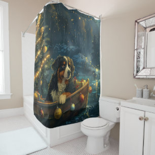 Bernese Mountain Christmas Festive Voyage Shower Curtain