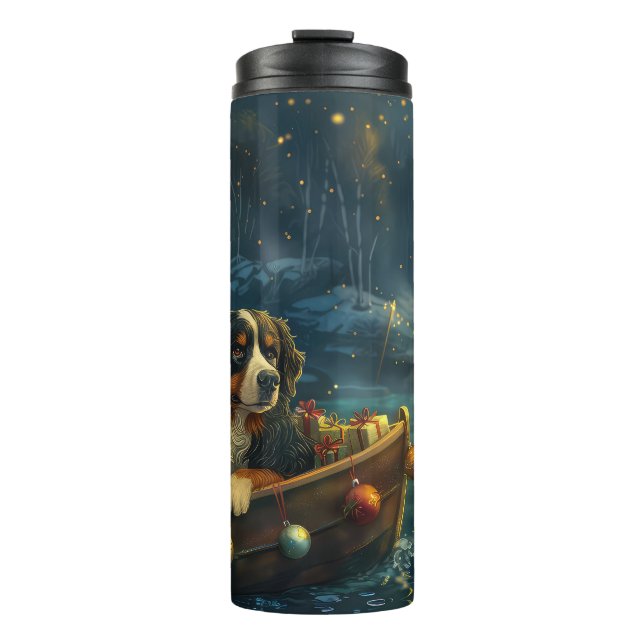 Bernese Mountain Christmas Festive Voyage Thermal Tumbler (Front)