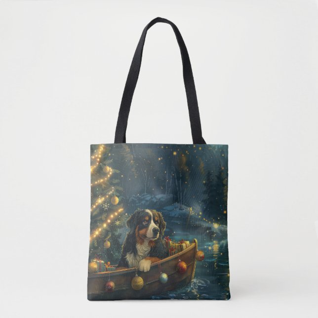 Bernese Mountain Christmas Festive Voyage Tote Bag (Front)