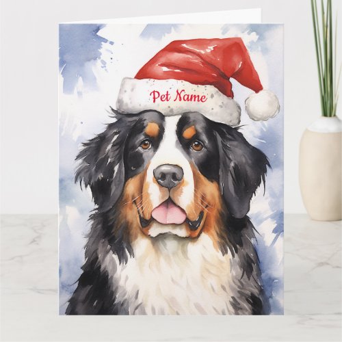 Bernese Mountain Christmas Personalized  Card