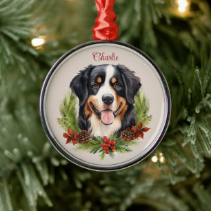 Bernese Mountain Christmas Pet Memorial Dog Breed Metal Ornament