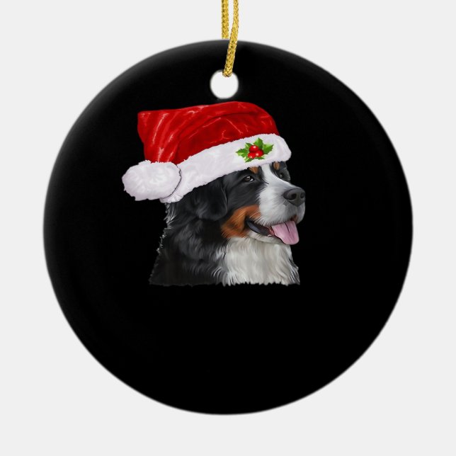 Bernese Mountain Christmas Shirt Dog Christmas Cos Ceramic Ornament (Front)