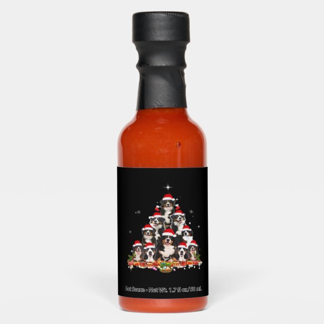 Bernese Mountain Christmas Tree Dog Santa Xmas Fun Hot Sauces (Front)