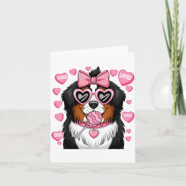 Bernese Mountain Coquette Dog Pet Lover Owner  Card (Front)
