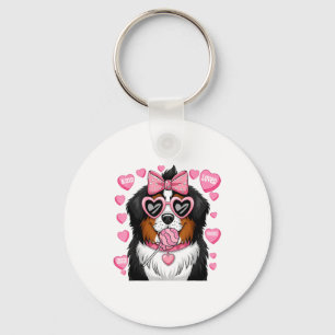 Bernese Mountain Coquette Dog Pet Lover Owner  Keychain