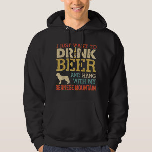 Bernese Mountain Dad Drink Beer Hang With Dog Funn Hoodie