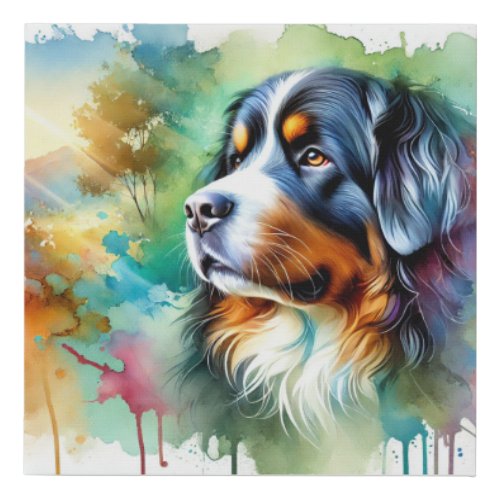 Bernese Mountain Dog 210624AREF133 _ Watercolor Faux Canvas Print