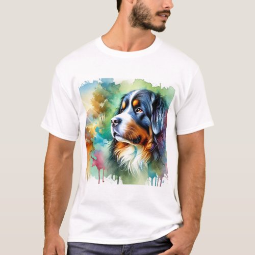 Bernese Mountain Dog 210624AREF133 _ Watercolor T_Shirt
