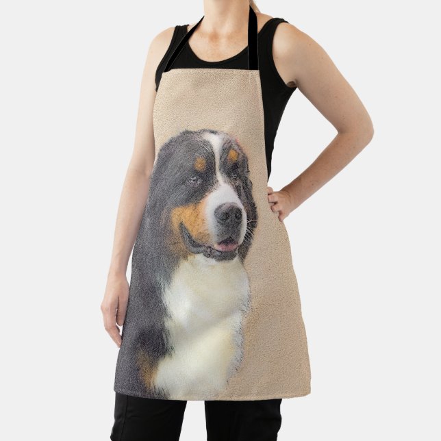 Bernese Mountain Dog 2 Painting - Cute Original Do Apron (Insitu)