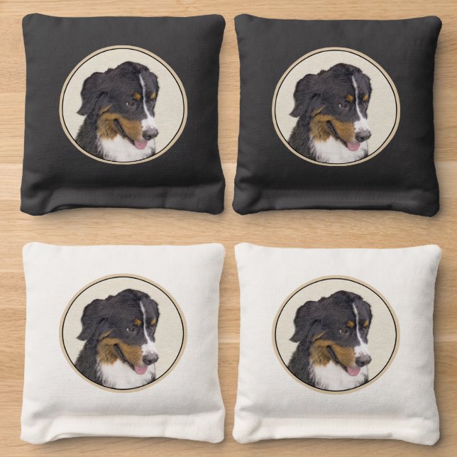 Bernese Mountain Dog 2 Painting - Cute Original Do Cornhole Bags (Wood)