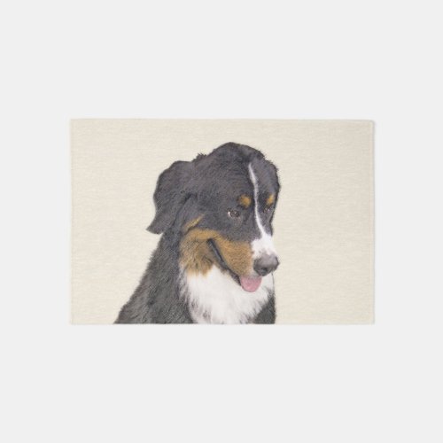 Bernese Mountain Dog 2 Painting _ Cute Original Do Rug