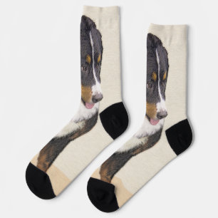 Bernese Mountain Dog 2 Painting - Cute Original Do Socks