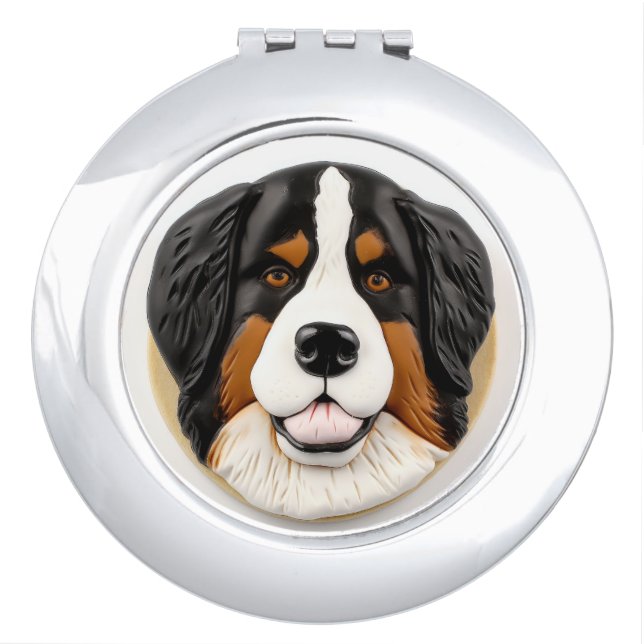 Bernese Mountain Dog 3D Inspired Compact Mirror (Front)