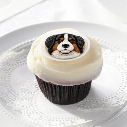 Bernese Mountain Dog 3D Inspired Edible Frosting Rounds