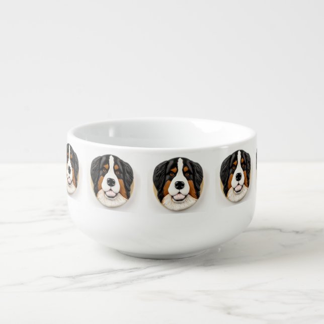 Bernese Mountain Dog 3D Inspired Soup Mug (Front)