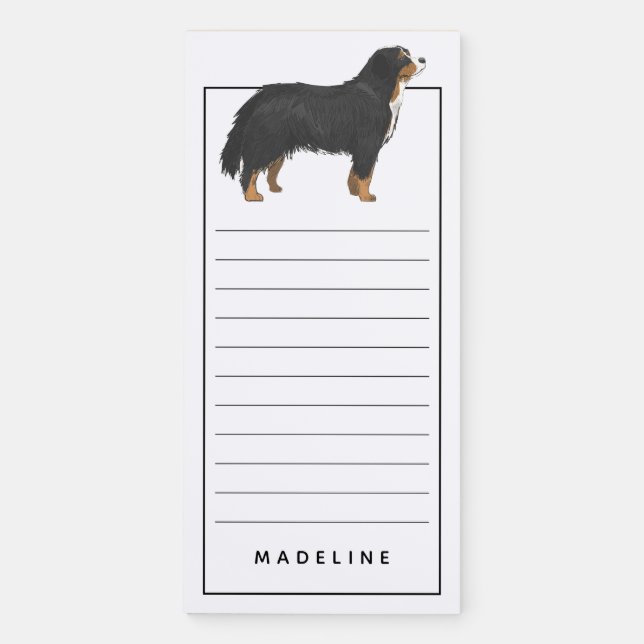 Bernese Mountain Dog | Add Your Name Magnetic Notepad (Front)