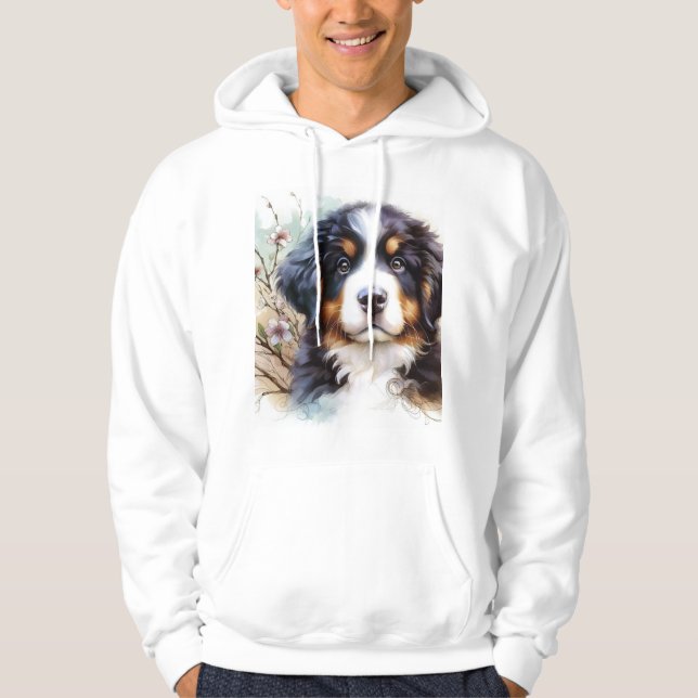 Bernese Mountain Dog AI Puppy  Hoodie (Front)