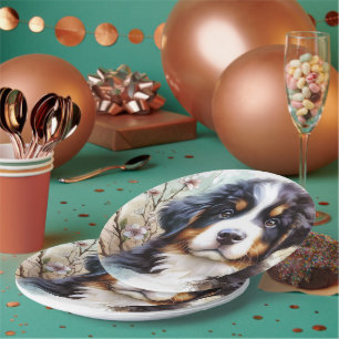 Bernese Mountain Dog AI Puppy Paper Plates