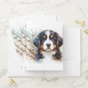 Bernese Mountain Dog AI Puppy Pocket Folder