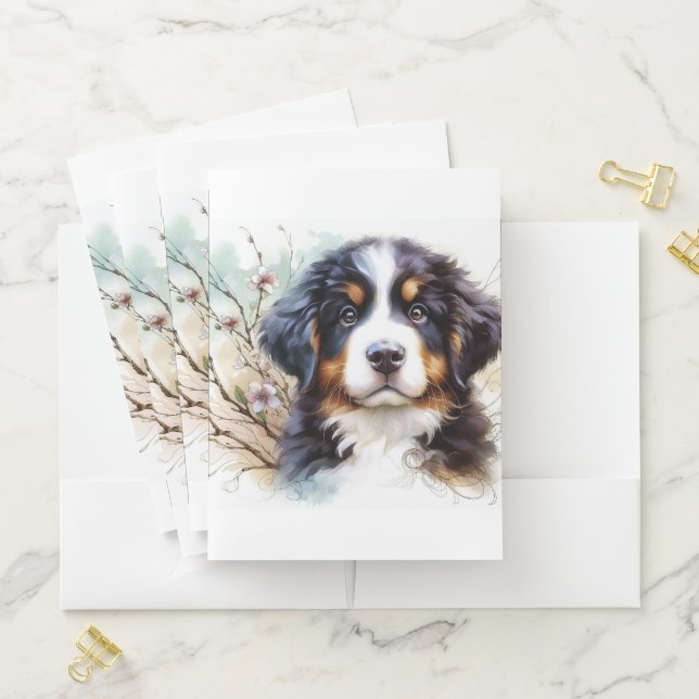 Bernese Mountain Dog AI Puppy  Pocket Folder (In Situ)