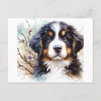 Bernese Mountain Dog AI Puppy Postcard