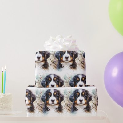Bernese Mountain Dog AI Puppy  Wrapping Paper